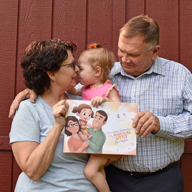 The best gift for grandma and grandpa for Mother or Father's Day, a personalized book about them and their grandkids.