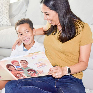 A unique Father's Day gift for grandparents, a DIY book about grandma, grandpa, and their three grandkids.