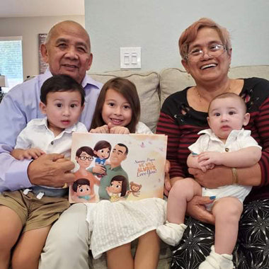 The best gift for grandma and grandpa for Mother or Father's Day, a personalized book about them and their grandkids.