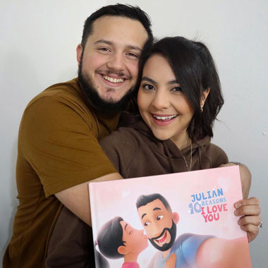 You and your boyfriend or husband are on the cover of this original love book from Hooray Heroes.